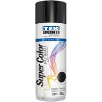 Tinta Spray Super Color Preto Brilhante Uso Geral 350ml - Tekbond