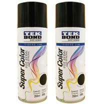 Tinta Spray Super Color Uso Geral Preto Fosco 350ml 2 Un