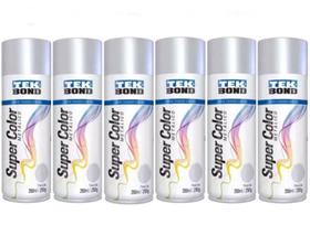 Tinta Spray Tekbond Prata Metálico 6 Unidades 250g