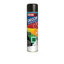 Tinta spray uso geral 360ml preto brilhante decor