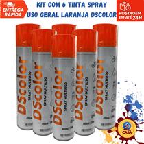 Tinta Spray Uso Geral Laranja DSColor - Kit com 6 unidades