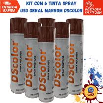 Tinta Spray Uso Geral Marrom DSColor - Kit com 6 unidades