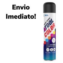 Tinta Spray Uso Geral - Metais, Madeira, Artesanato 400ml PRETO FOSCO - TOOL COLOR