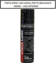 Tinta spray uso geral preto brilhante 400ml - chemicolor