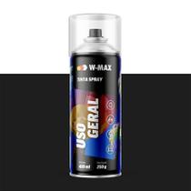 Tinta Spray Uso Geral Preto Brilhante 400ml - W-Max
