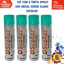 Tinta Spray Uso Geral Verde Claro DSColor - Kit com 4 unidades
