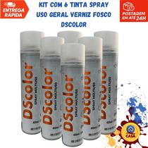 Tinta Spray Uso Geral Verniz Fosco DSColor - Kit com 6 unidades