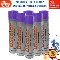 Tinta Spray Uso Geral Violeta DSColor - Kit com 6 unidades