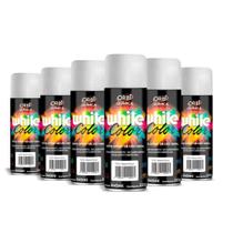 Tinta Spray White Color Uso Geral Branco Fosco 340ml - 6 Peças