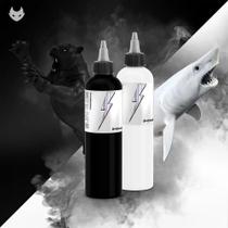 Tinta Tattoo Branco e Preto Jet Black e Ghost White 240ml