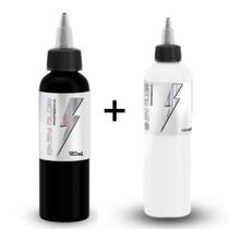 Tinta Tatuagem Tattoo Branco e Preto 120ml - ANVISA