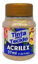 Tinta Tecido Glitter 37 Ml - 201 Ouro - Acrilex Tinta Tecido Glitter 37 Ml - 201 Ouro - Acrilex