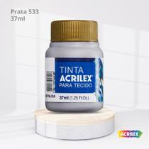 Tinta tecido metalica/37ml prata