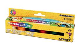 Tinta Tempera Guache 15ml cada com 6 Cores 02006 Acrilex