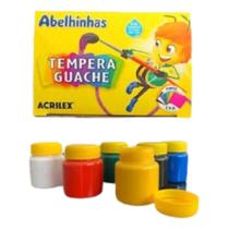 Tinta Tempera Guache 15ml Com 06 Cores Vibrantes - Acrilex