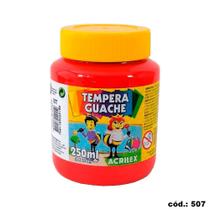 Tinta Tempera Guache 250ml Vermelho Fogo Acrilex