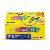Tinta Tempera Guache 6 Cores 15ml Abelhinhas Acrilex