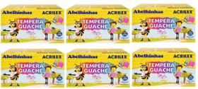 Tinta Tempera Guache Acrilex 6 Cores 15ml Kit 6 Caixas