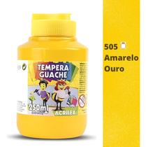 Tinta Tempera Guache Escolar Acrilex 250ml Cor Amarelo Ouro