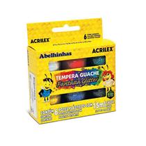 Tinta Tempera Guache Fantasia Glitter 6 Cores Acrilex Tinta Tempera Guache Fantasia Glitter 6 Cores Acrilex
