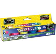Tinta Tempera Guache Neon 15ml - 6 cores - Acrilex -