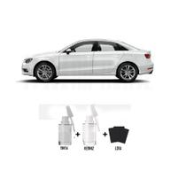 Tinta Tira Risco Automotivo Branco Geleira Audi + Verniz 15ml