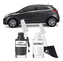 Tinta Tira Risco Automotivo Cinza Titanium Nissan + Verniz 15ml