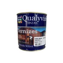 Tinta Verniz de 900ml Mogno Qualyvinil Para Interior e Exterior Brilhante Pintura