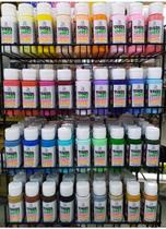 Tinta vidro plastico porcelana e metal Daiara kit com 37 cores 60 ml artesanato Tinta vidro plastico porcelana e metal Daiara kit com 37 cores 60 ml artesanato
