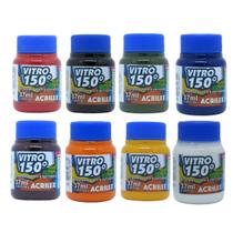 Tinta Vitro 150º Acrilex - Kit com 8
