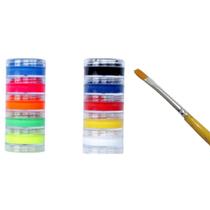 Tintas Cremosa Facial Cores Primárias e Flúor + Pincel
