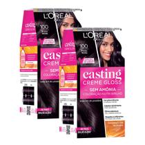 Tintura Casting Creme Gloss L'oréal Paris 100 Preto Noite Kit com duas unidades