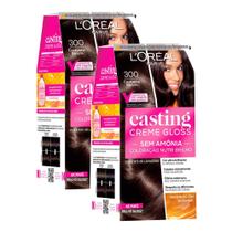 Tintura Casting Creme Gloss L'oréal Paris 300 Castanho Escuro Kit com duas unidades