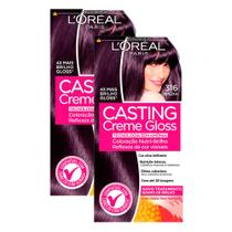 Tintura Creme Casting Creme Gloss L'oréal Ameixa 316 Kit com duas unidades