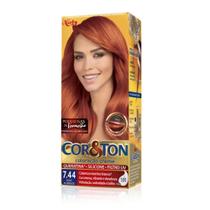 Tintura Creme Cor E Ton Ruivo Acobreado 7.44