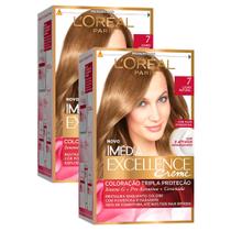 Tintura Creme Imédia Excellence L'oréal Louro Natural 7 Kit Kit com duas unidades