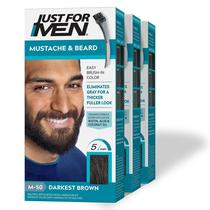 Tintura de barba apenas para homens Bigode e barba marrom mais escuro M-50 x3 Tintura de barba apenas para homens Bigode e barba marrom mais escuro M-50 x3