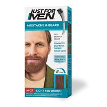 Tintura de barba apenas para homens Bigode e barba, vermelho claro, marrom, M-27 Tintura de barba apenas para homens Bigode e barba, vermelho claro, marrom, M-27