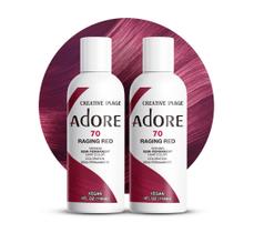 Tintura de cabelo Adore Semi Permanent 070 Raging Red 120 ml (pacote com 2)