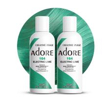 Tintura de cabelo Adore Semi Permanent Electric Lime 120 ml (pacote com 2)