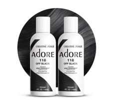 Tintura de cabelo Adore Semi Permanent Off Black 118 ml (pacote com 2)