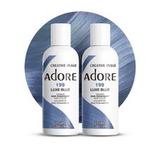 Tintura de cabelo Adore, semi permanente, vegana, livre de crueldade, azul luxuoso, 120 ml