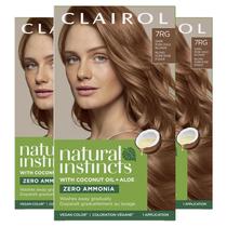 Tintura de cabelo Clairol Natural Instincts 7RG Rosa Escura Dourada Loira