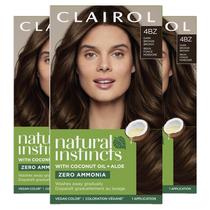 Tintura de cabelo Clairol Natural Instincts Demi-Permanent 4BZ Pack 3