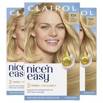 Tintura de cabelo Clairol Nice'n Easy 10C Extra Light Cool Blonde x3