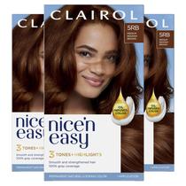 Tintura de cabelo Clairol Nice'n Easy 5RB Marrom avermelhado médio x3