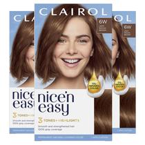 Tintura de cabelo Clairol Nice'n Easy 6W Light Mocha Brown Pacote com 3 Tintura de cabelo Clairol Nice'n Easy 6W Light Mocha Brown Pacote com 3