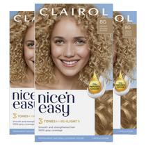 Tintura de cabelo Clairol Nice'n Easy 8G Loiro Dourado Médio x3
