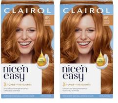 Tintura de cabelo Clairol Nice'n Easy 8R, loira avermelhada média, pacote com 2 unidades