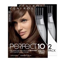 Tintura de cabelo Clairol Nice'n Easy Perfect 10 6 Castanho claro x2